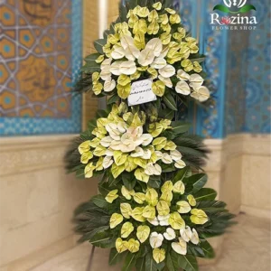 تاج گل سه طبقه ترحیم فانتزی گلاره